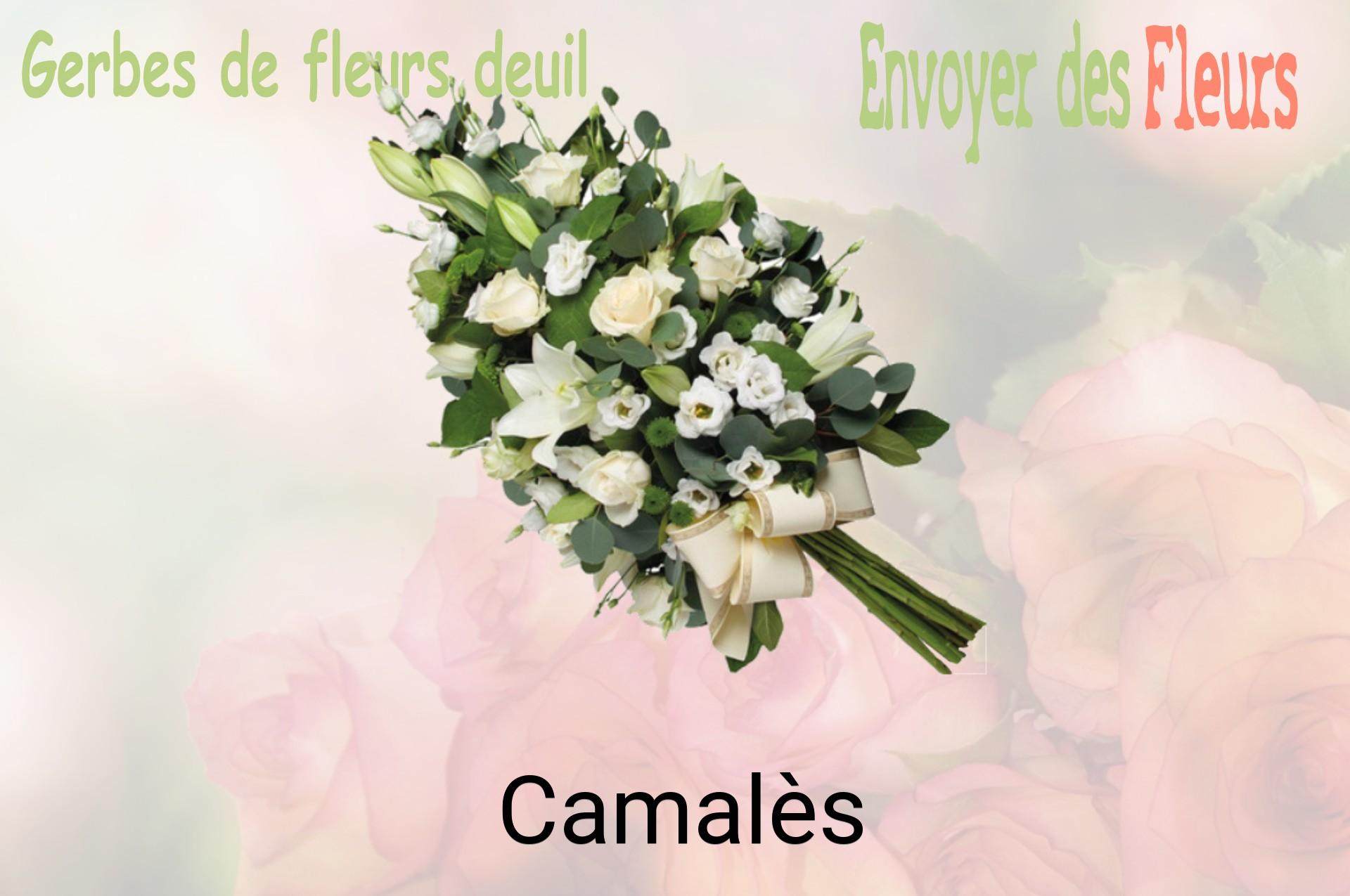 Gerbe de fleurs de deuil livrée à Camalès